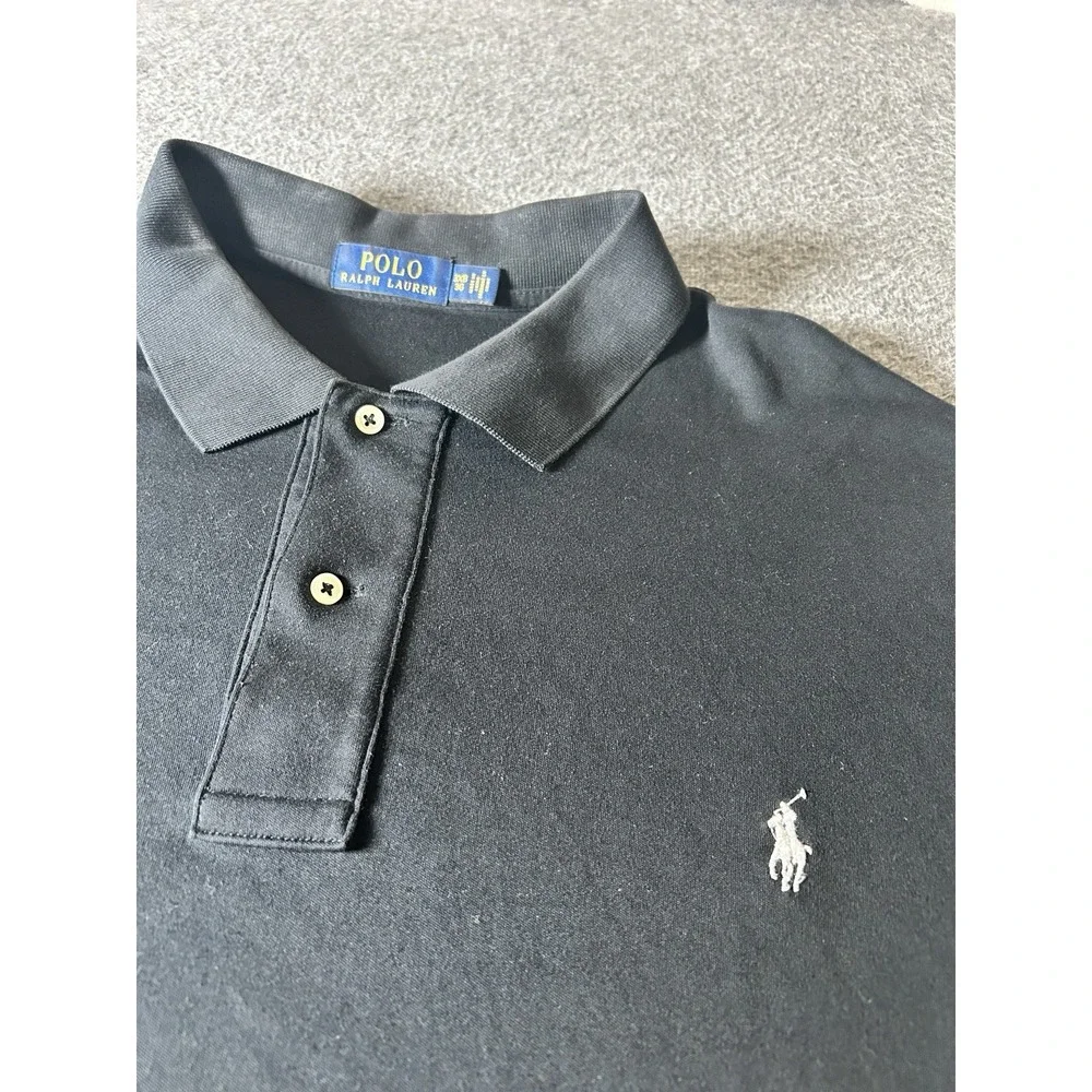 Polo Ralph Lauren Men's Golf Shirt 3XB Big Tall Black White Pony Short Sleeve